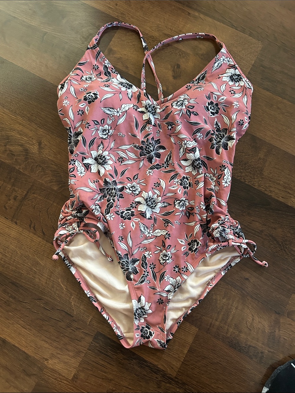 Kona Sol Pink Floral Kids One-Piece Swimsuit